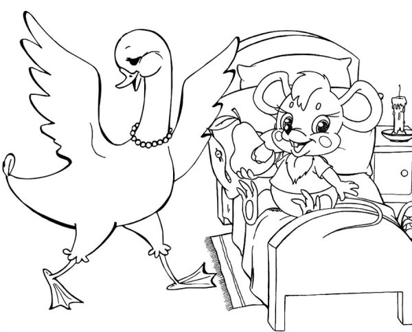 Раскраска по сказке глупый мышонок с.Маршак