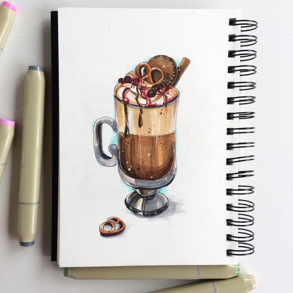 Зарисовки еды для скетчбука