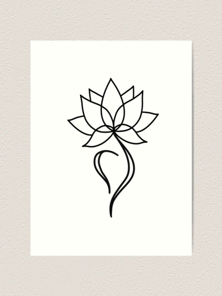 Мини тату Лотос эскизы