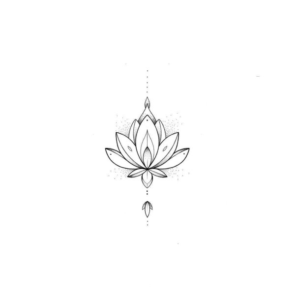 Тату Уналоме с лотосом эскизы