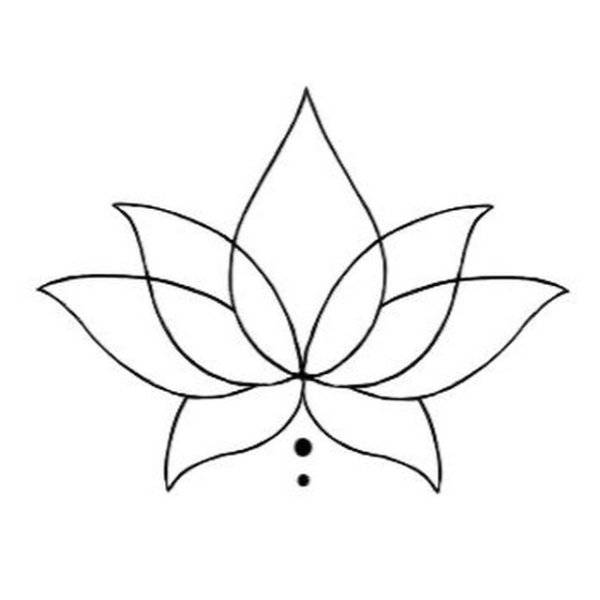 Лотос контур эскиз