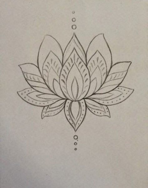 Мехенди Лотос эскиз