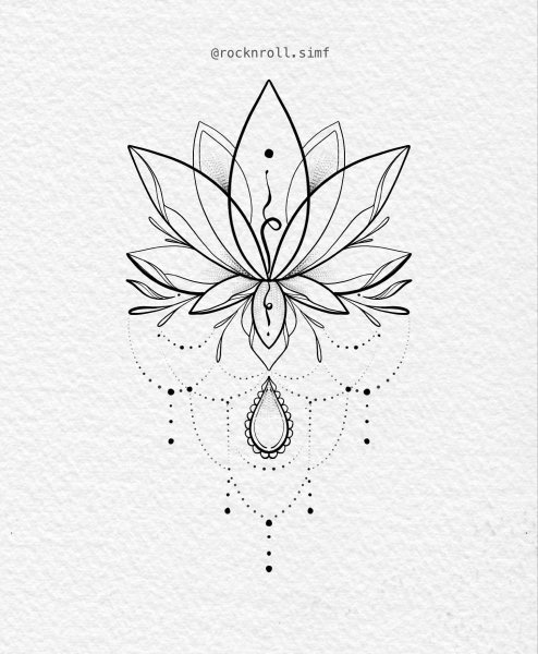 Цветок лотоса тату Мандала