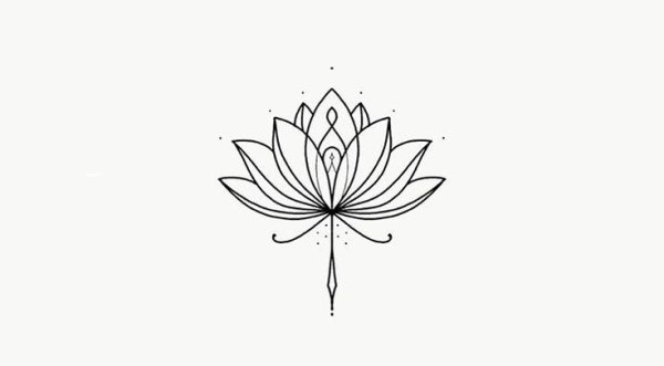 Лотос тату эскиз Минимализм