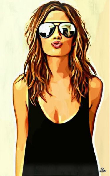 Мультяшная девушка в очках