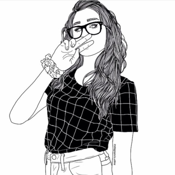 Рисовать девушку с очками