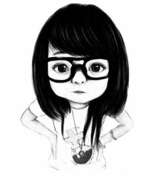 Девушка в очках рисунок