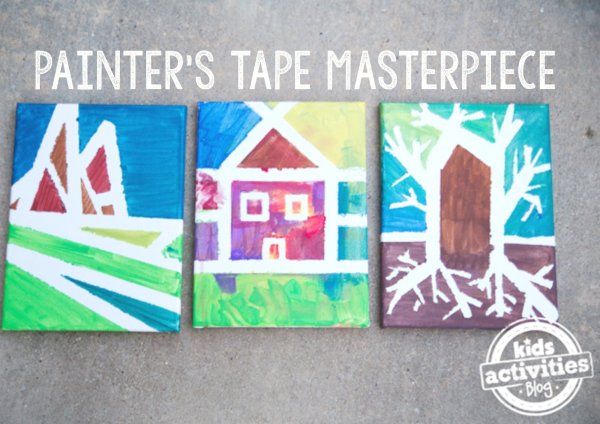 Рисование с помощью малярного скотча