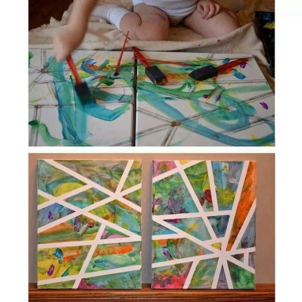 Рисование с использованием малярного скотча