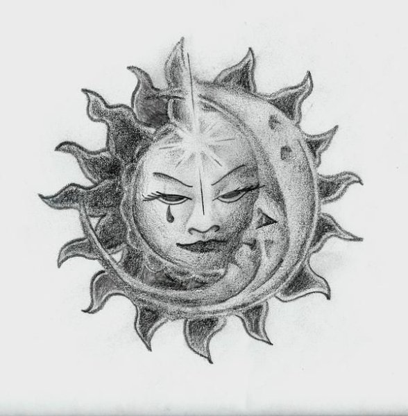 Раскраска солнце и Луна