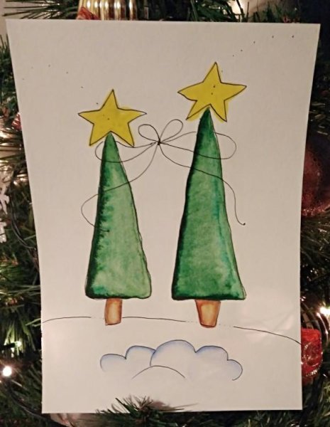 Идеи открыток на новый год нарисовать