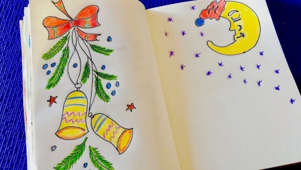 Новогодние рисуночки для личного дневника