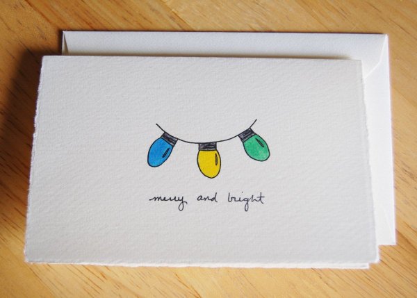 Простые новогодние открытки фломастерами