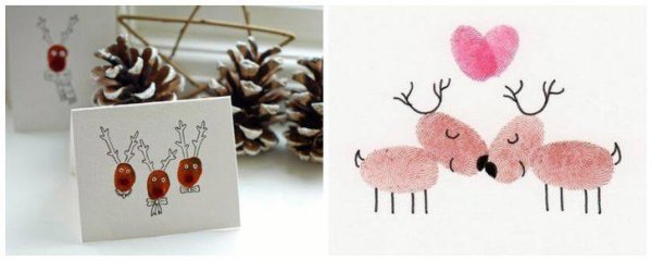 Открытка с оленем на новый год своими руками