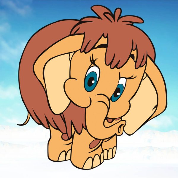 Рисунок мамонтенка из мультфильма