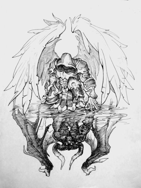 Рисунки красной ручкой