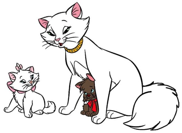 Кошка и котенок мультяшные