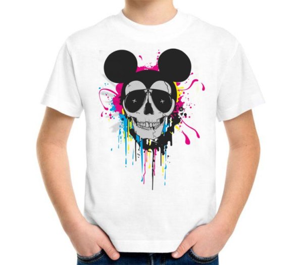 Принт на футболку череп