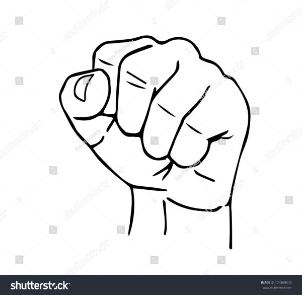 Кулак раскраска для детей