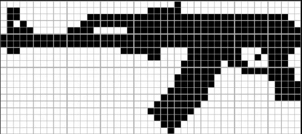 Рисование по клеточкам оружие