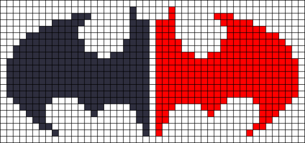 Летучая мышь по клеткам