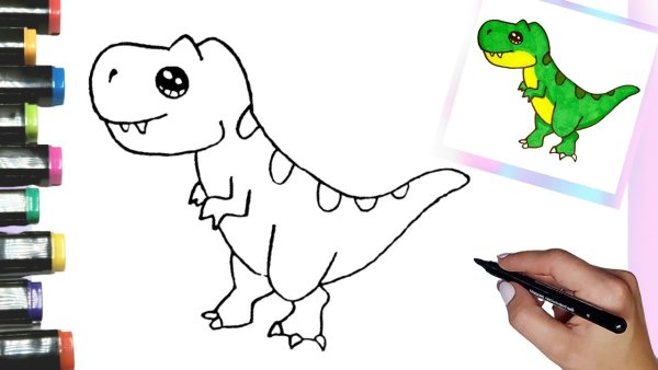 Рисунки динозавров для срисовки