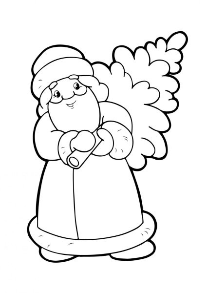 Дед Мороз раскраска