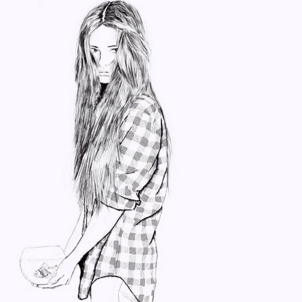 Аниме девочки в чёрном стиле