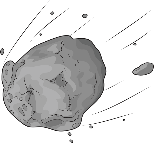 Астероид на белом фоне