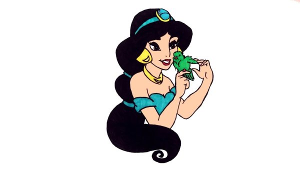 Раскраски принцессы Диснея Жасмин