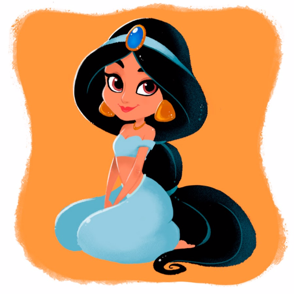 Жасмин Дисней чб