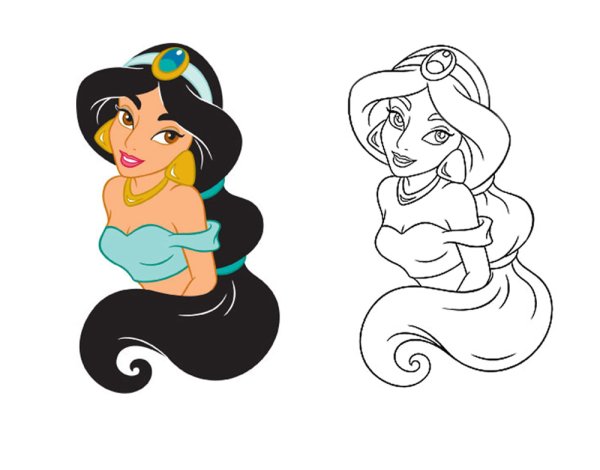 Раскраска Чиби принцессы