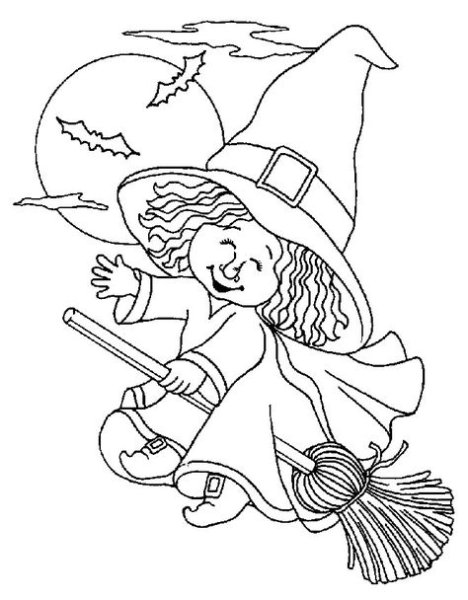 Маленькая баба Яга раскраска