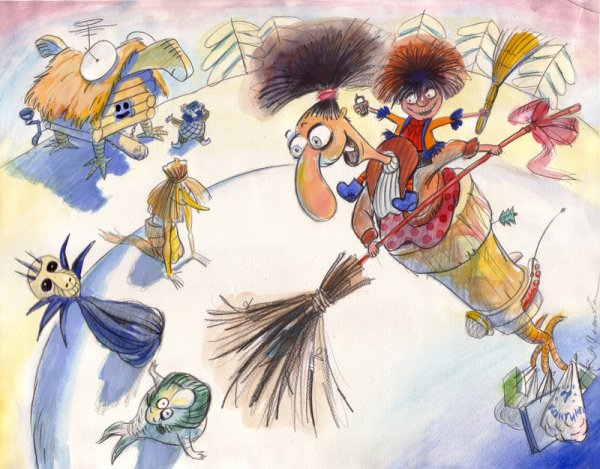 Баба Яга книжная Графика