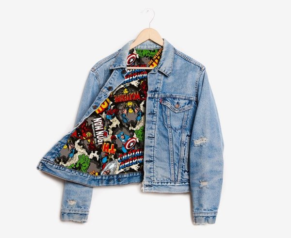 Джинсовка с принтом мужская