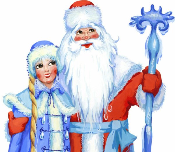 Наклейки Деда Мороза и Снегурочки