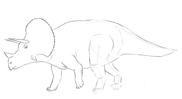 Как рисовать Трицератопса