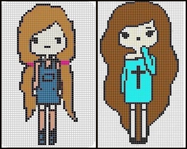 Картинки по клеточкам для девочек