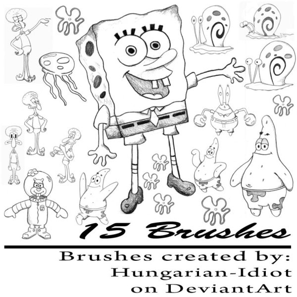 Губка Боб квадратные штаны рисунки всех героев