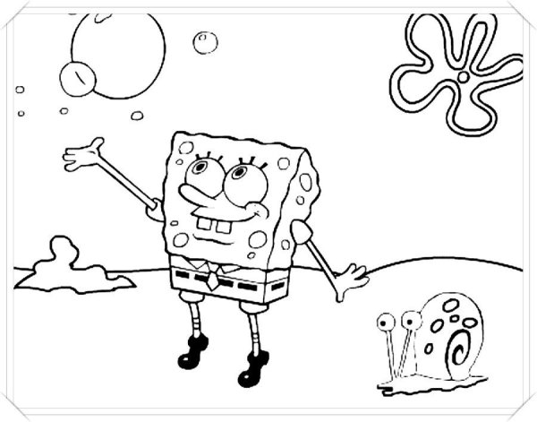 Раскраска Спанч Боб квадратные штаны