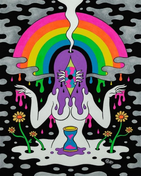 Хиппи живопись психоделика Елена