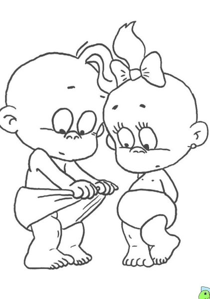 Трафарет мальчика и девочки