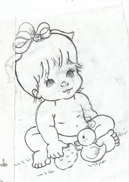 Рисунок пупса карандашом