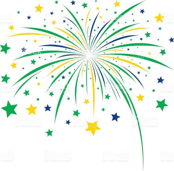 Салют на белом фоне