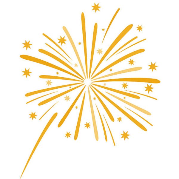 Золотой фейерверк на белом фоне