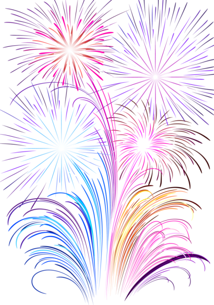 Фейерверк на белом фоне