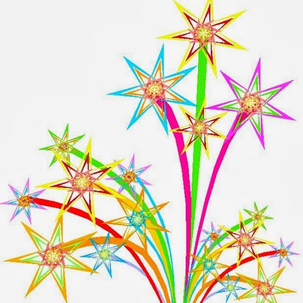 Звёздочки салютики на прозрачном фоне