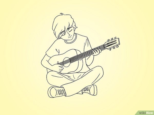 Референс с гитарой сидя