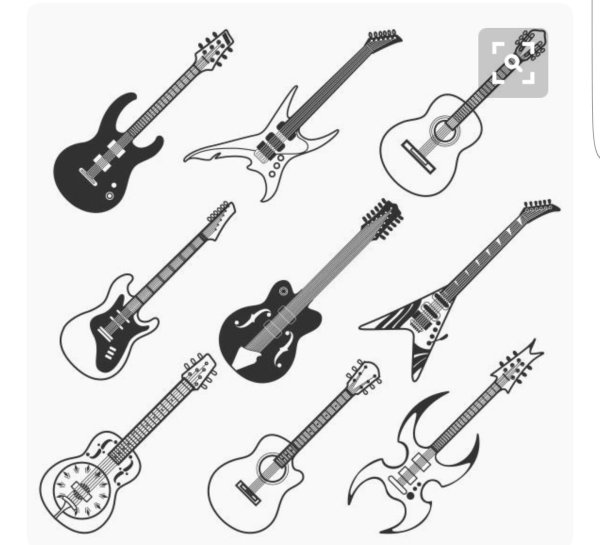 Тату гитара эскиз