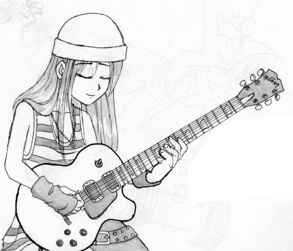 Манекены для рисования с гитарой